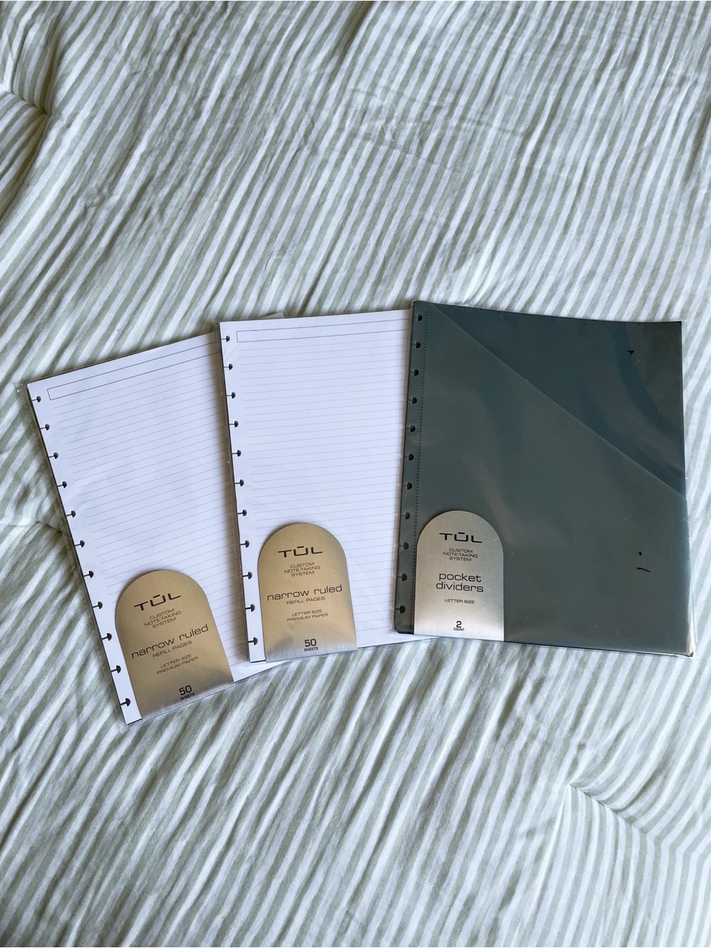 New TUL Narrow Ruled Refill Pages 2 Pack and Pocket Dividers 1 Pack Notetaking